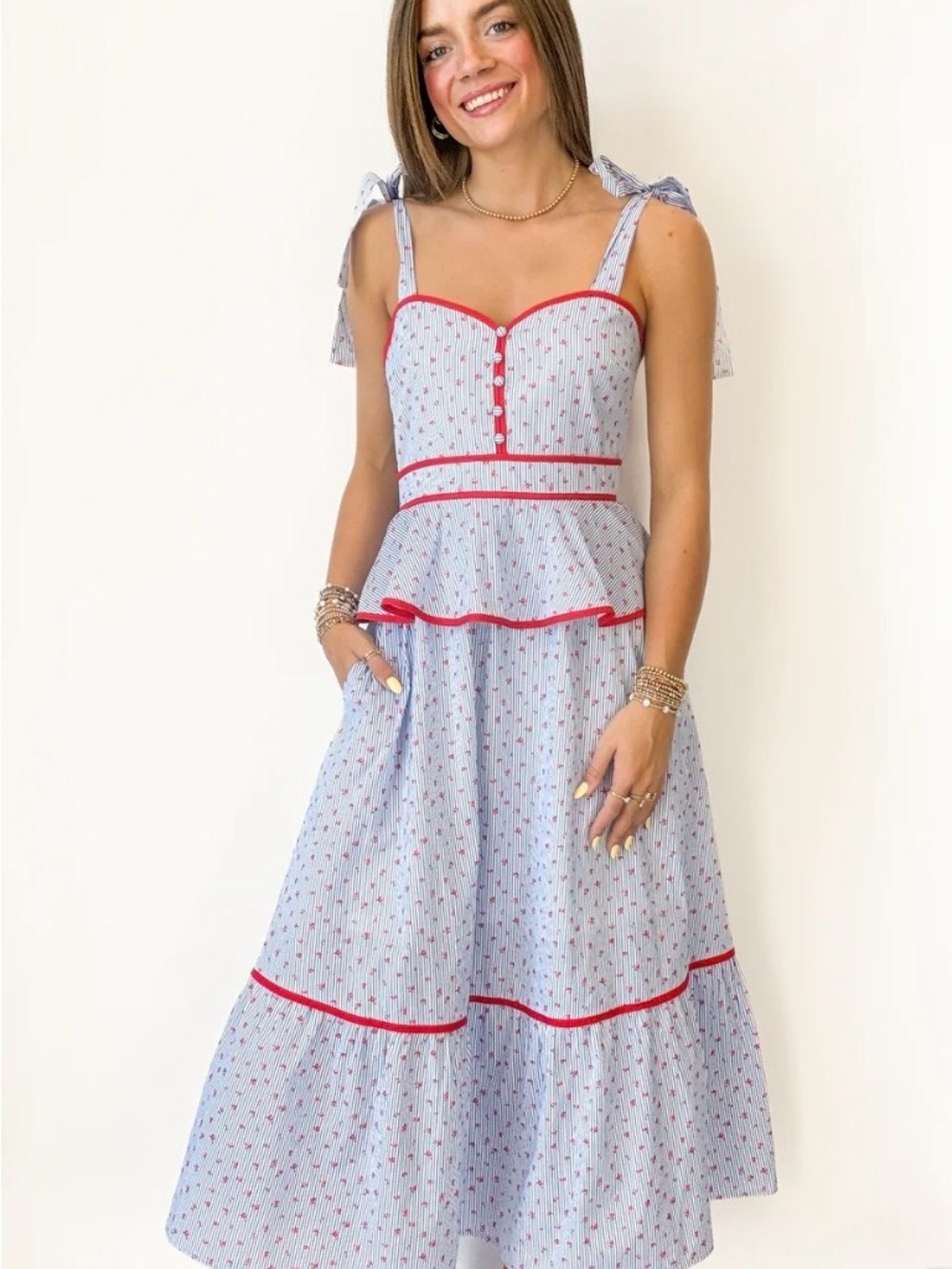 entro Maya Floral Nantucket Midi Dress (M)